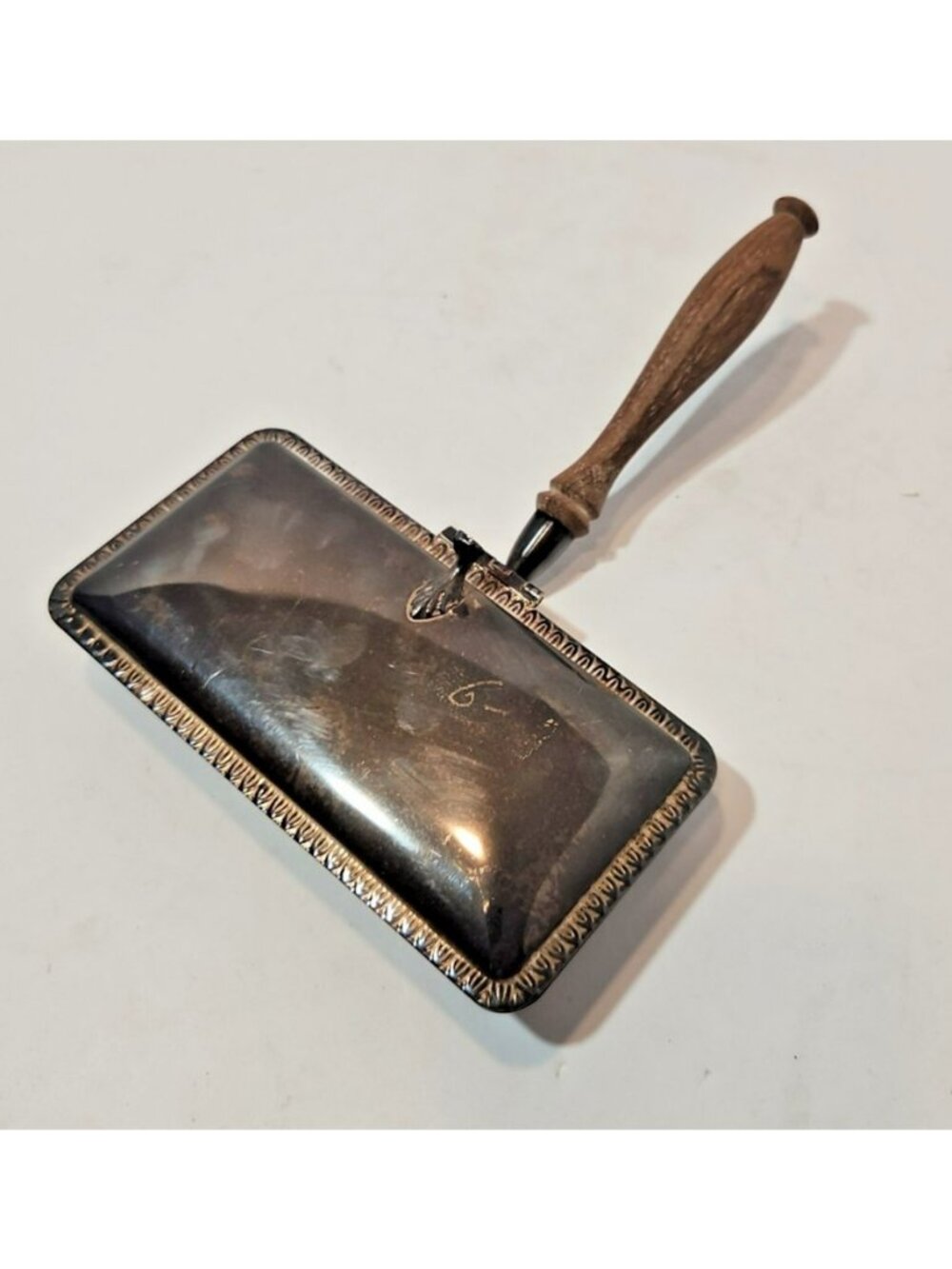 Vintage Silverplate Mini Silent Butler with Rolling Brush Crumb Collector Italy